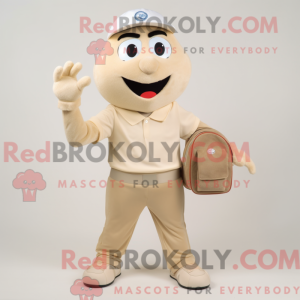 Maskot karakter af en Beige...