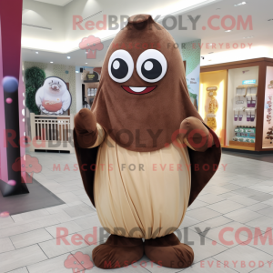 Maskot postava hnědého...