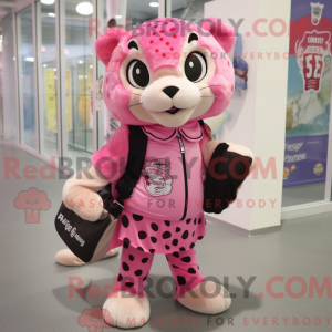 Mascot character of a Pink...