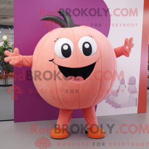 Maskotkarakter av et rosa...