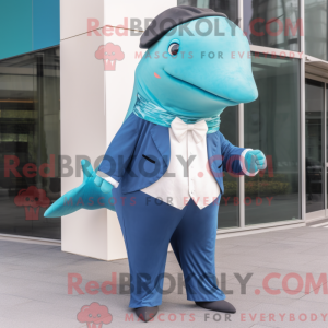 Mascot character of a Cyan...