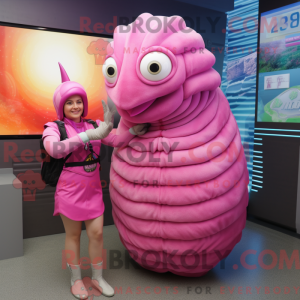 Mascot character of a Pink...