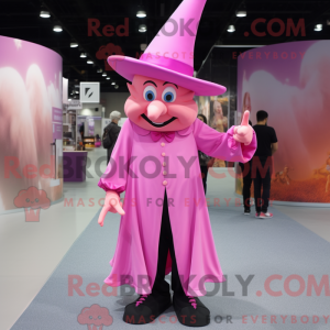 Maskottchen einer rosa Hexe...