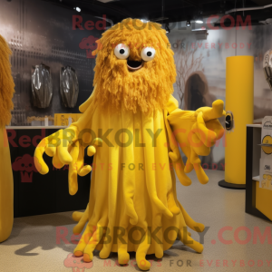 Maskottchenfigur eines gelb...
