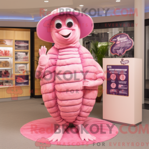 Mascot character of a Pink...