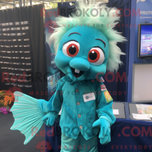 Mascot character of a Teal...