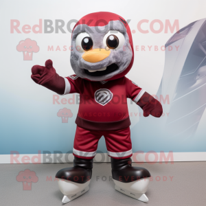 Maroon Cod maskot kostym...