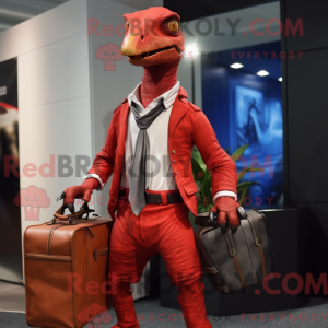 Maskot karakter af en rød...