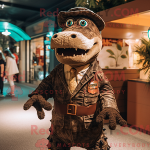 Mascot character of a Brown...