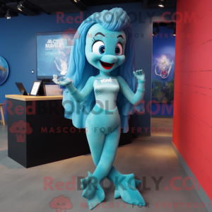 Mascot character of a Cyan...