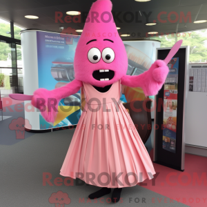 Mascot character of a Pink...