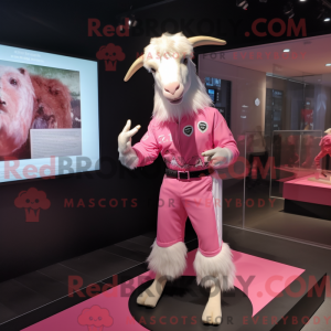 Mascottefiguur van een roze...