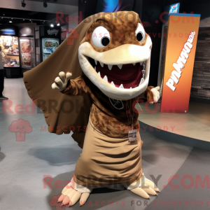 Mascot character of a Brown...