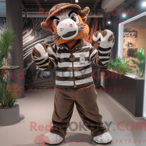 Mascot character of a Brown...