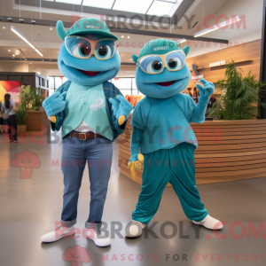 Mascot character of a Teal...