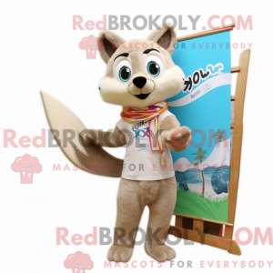 Mascot character of a Beige...
