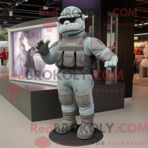 Maskot-karakter af en grå...