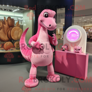 Maskotfigur af en Pink...