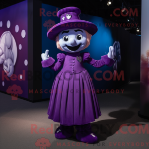 Maskottchen eines lila Mime...