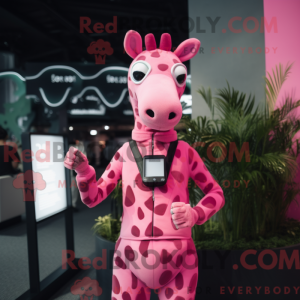 Mascot character of a Pink...