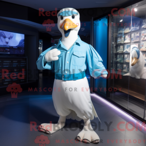 Mascot character of a Cyan...