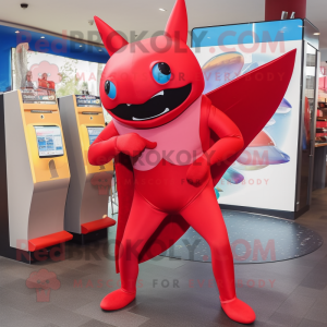 Red Manta Ray maskot...