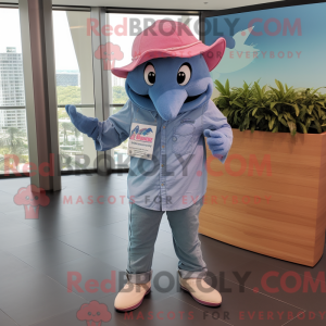 Mascot character of a Pink...