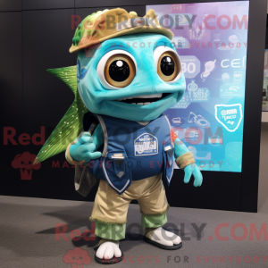 Mascot character of a Cyan...