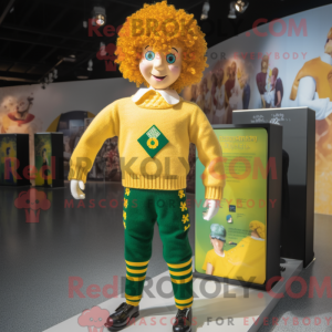 Maskotfigur af en gul irsk...