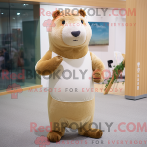 Mascot character of a Beige...