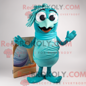 Mascot character of a Teal...