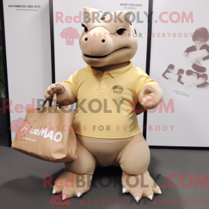 Mascot character of a Tan...