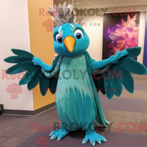 Mascot character of a Teal...