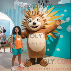 Mascot character of a Tan...