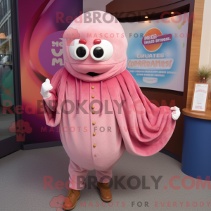 Maskotkarakter av en Pink...
