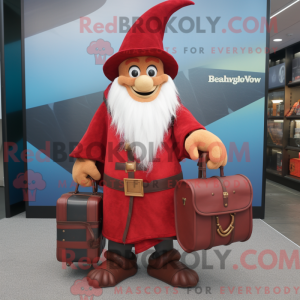 Maskot karakter af en rød...