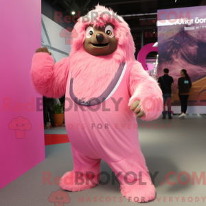Maskottchen eines rosa...