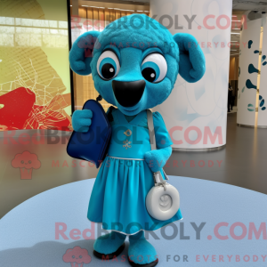 Mascot character of a Cyan...