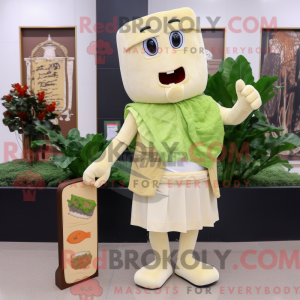 Mascot character of a Beige...