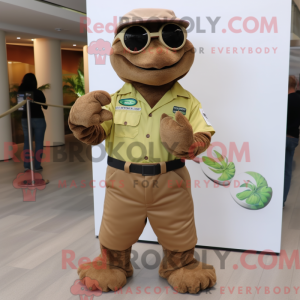 Mascot character of a Brown...