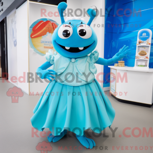 Mascot character of a Cyan...