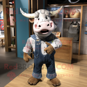 Silver Bull maskot kostym...