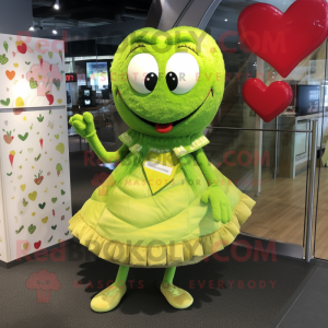 Lime Green Heart mascotte...