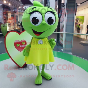 Lime Green Heart maskot...