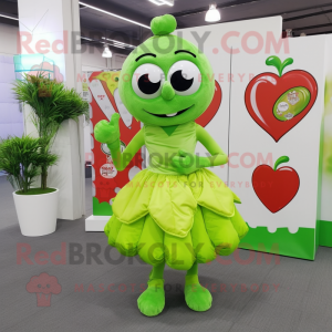 Lime Green Heart maskot...