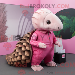 Mascot character of a Pink...