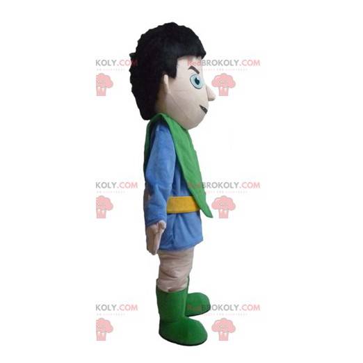 Mascotte cavaliere in abito blu e verde - Redbrokoly.com