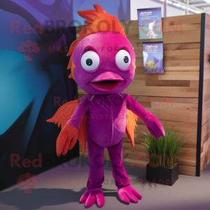 Magenta gullfisk maskot...