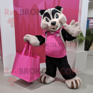 Pink Badger maskot kostume...