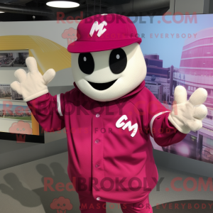 Máscara de beisebol magenta...